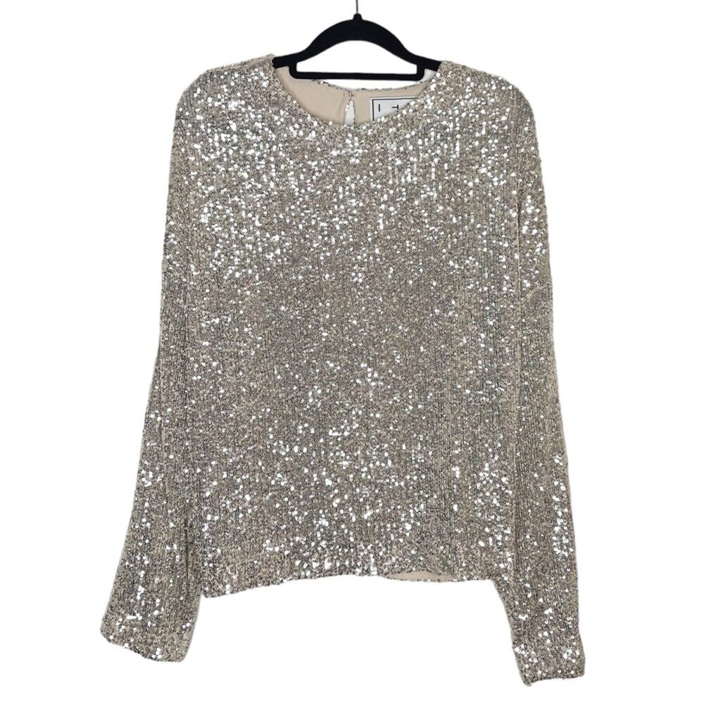 ITMFL In The Mood For Love Beige Silver Sequin Top - Small